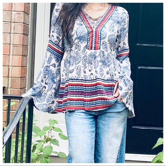GYPSY CHIC LONG SLEEVES PRINT TOP - Picture 7 of 13